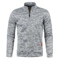 Men's Stand Collar Half Zip Long Sleeve Thin Fleece Sweater