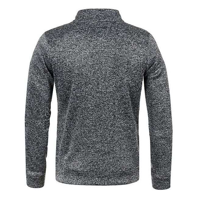 Men's Stand Collar Half Zip Long Sleeve Thin Fleece Sweater