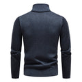 Men's Stand Collar Color Block Half Zip Fleece Pullover Sweater