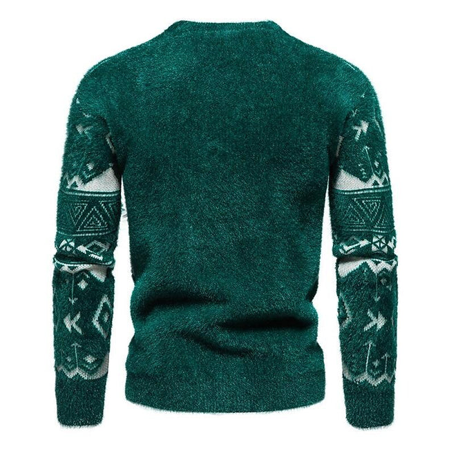 Men's Christmas Jacquard Slim Fit Pullover Sweater