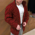 Men's Solid Color Stand Collar Cardigan