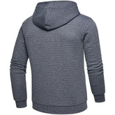 Men's Jacquard Check Solid Color Zip-up Hoodie Sweatshirts