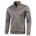 Men's Stand Collar Half Zip Long Sleeve Thin Fleece Sweater