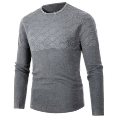 Men's Casual Solid Color Round Neck Pullover Sweater