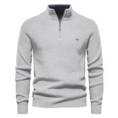 Men's Mock Neck Pullover Quarter Zipper Sweater