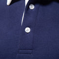 Men's Cotton Button Up Casual Long Sleeve Polo Shirt