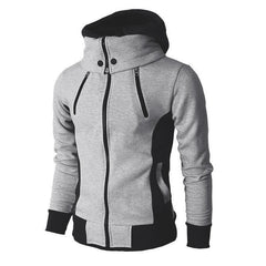 Men's High Collar Two Tone High Collar Windproof Hoodie
