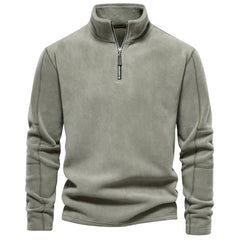 Men's Half-Stand Collar Sherpa Fleece Sweater