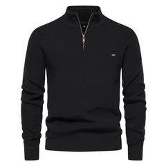 Men's Mock Neck Pullover Quarter Zipper Sweater