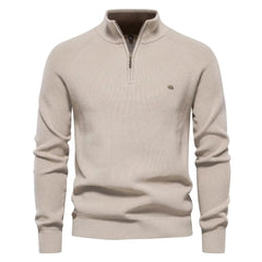 Men's Mock Neck Pullover Quarter Zipper Sweater