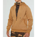 Men's Trendy Brushed V-Zip Camouflage Patchwork Pullover Hooded Sweatershirt