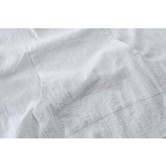 Men's Solid Color Cotton Linen Long-sleeved Half Zipper Pullover Shirt