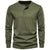Rogers Solid Color Casual HenleyLong Sleeve T-shirt