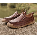Mitchell Shoes Men's Wide Toe Low Top Driving Leather Shoes