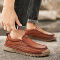 Mitchell Shoes Men's Wide Toe Low Top Driving Leather Shoes