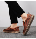 Mitchell Shoes Men's Casual Leather Split Flat Loafers