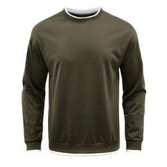 Men's Pullover Solid Color Patchwork Crew Neck Sweatshirts