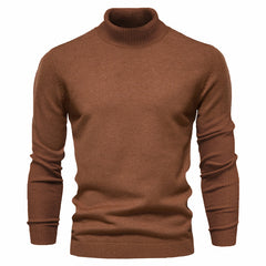 Men‘s Winter Turtleneck Thick Casual Solid Color Sweater