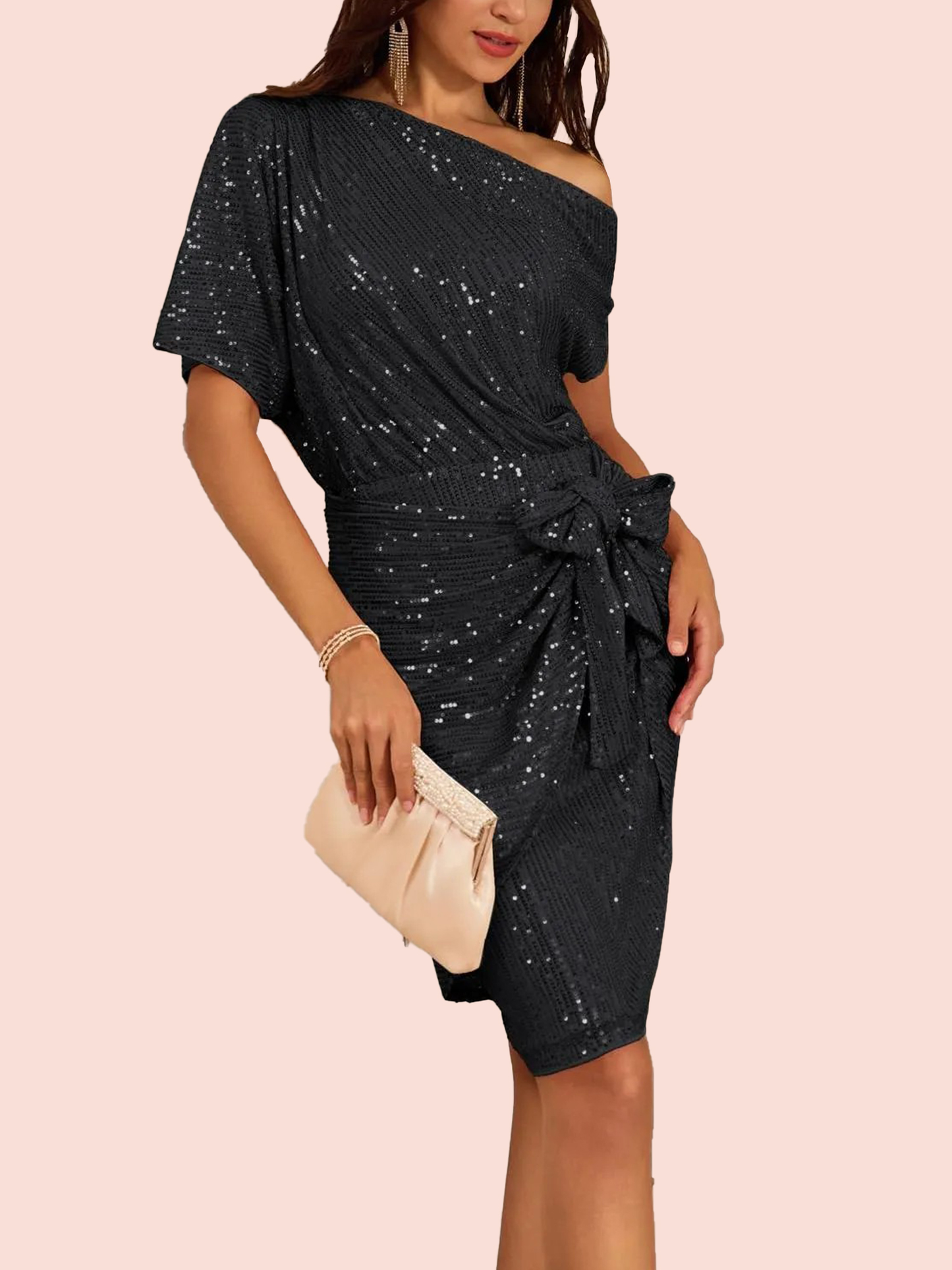 Women's Off Shoulder Sequins Bodycon Dress (Buy 2 Free Shipping)
