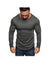 Men's Solid Color Crew Neck Patchwork Long Sleeve T-Shirt