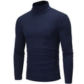 Men's Turtleneck Solid Color Casual Long Sleeve T-shirt