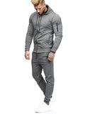 Zipper Detail Drawstring Hoodie & Sweatpants