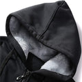 Men's Fleece Solid Color Hoodie Zip Front Hooded Sweatshirt