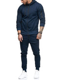 Zipper Detail Drawstring Hoodie & Sweatpants