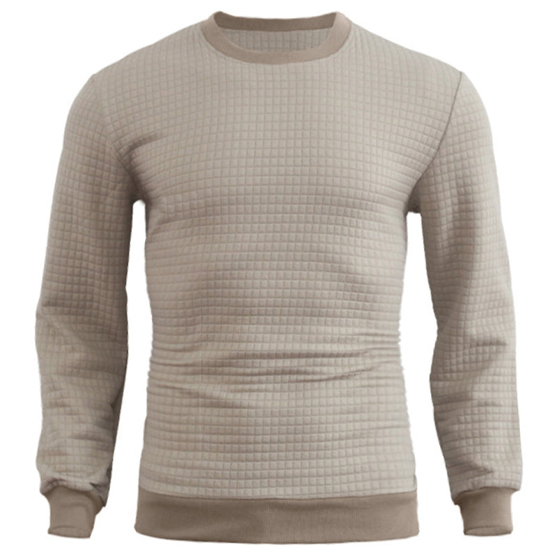 Men's Jacquard Small Check Pullover Sweatershirt