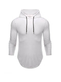 Men's Slub Yarn Hooded Long-sleeve T-shirt