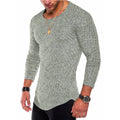 Men's  Long Sleeve Striped Texture Crew Neck  Vintage Casual