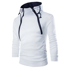 Men's Stand Collar Solid Color Zip Hoodies Sweatshirts