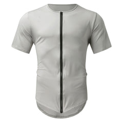 Patrick Zip Cardigan Round Neck Short Sleeve T-Shirt