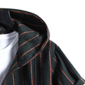 Men's Casual Hooded Striped Print Short-sleeved Shirt