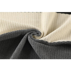 Men's Colorblock Striped Slim Fit Crew Neck Pullover Sweater