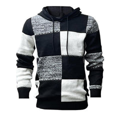 Men's Pullover Contrast Color Block Hoodie Sweater