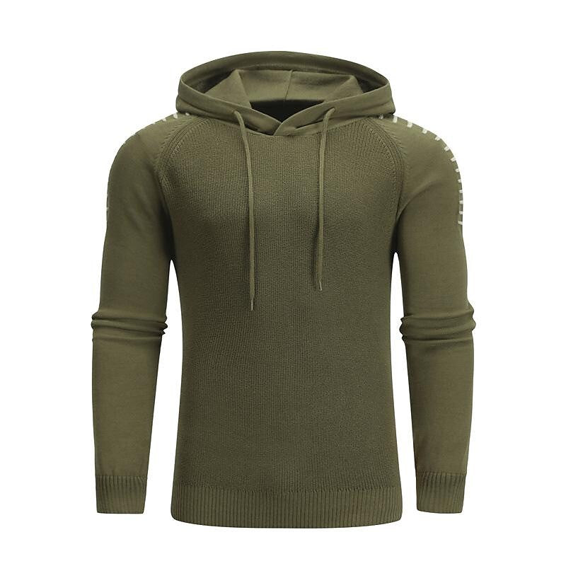 Men's Pullover Solid Color Patchwork Hooded  Sweater Casual Daily Outdoor