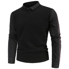 Men's Slim Patchwork Fake Two Piece Knit Sweater