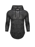 Men's Slub Yarn Hooded Long-sleeve T-shirt