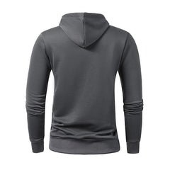 Men's Half Zip Pocket Solid Color Casual Sports Drawstring Hoodie