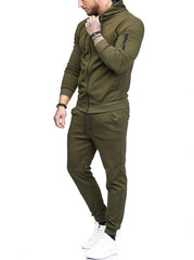 Zipper Detail Drawstring Hoodie & Sweatpants