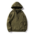 Men's Trendy Brushed V-Zip Camouflage Patchwork Pullover Hooded Sweatershirt