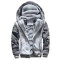 Men's Fleece Solid Color Hoodie Zip Front Hooded Sweatshirt