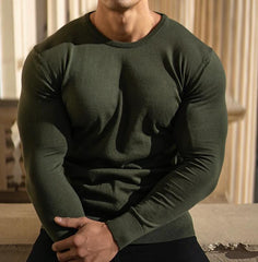 Men's Knit Solid Color Crew Neck Basic Casual Pullover Sweater