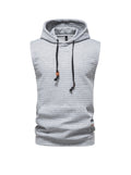 Men's Jacquard Small Check Pullover Hoodie Vest