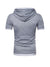 Vincent Solid Color Fake Two-piece Short-sleeved Hooded T-shirt