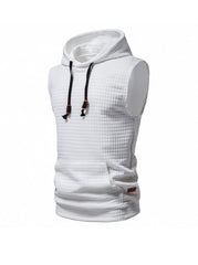 Men's Jacquard Small Check Pullover Hoodie Vest