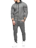 Zipper Detail Drawstring Hoodie & Sweatpants