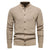 Men's Texture Pattern Stand Collar Knitted Cardigan