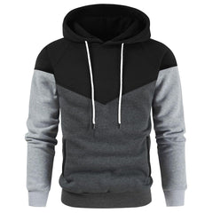 Men's Hoodie Pullover Patchwork Drawstring Sweatshirt With Pocket Sports & Outdoor Casual Daily